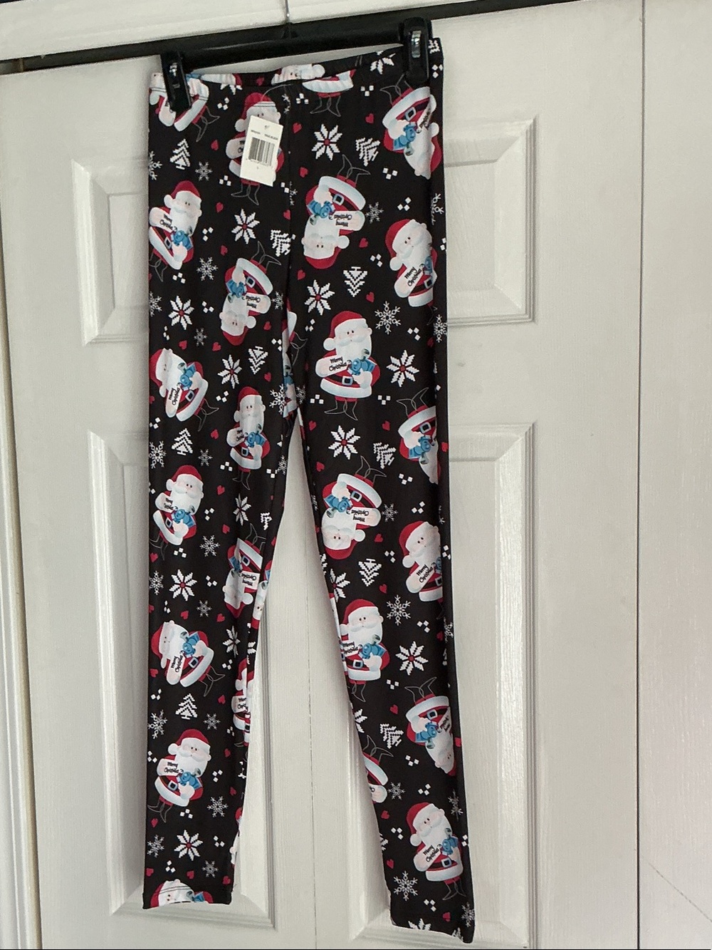 Women’s Black Santa Print Holiday Leggings